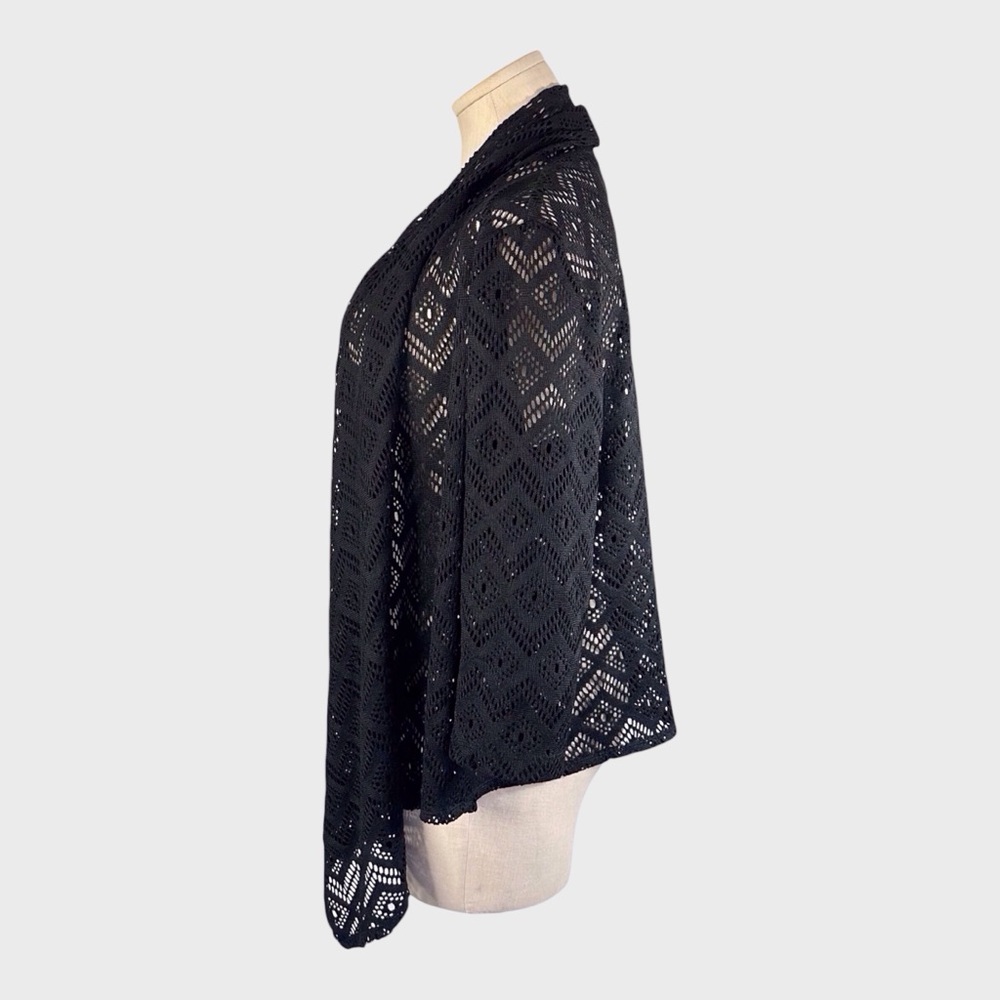 Ruby Rd Open Lace Draped‎ Front Cardigan - Picture 4 of 5
